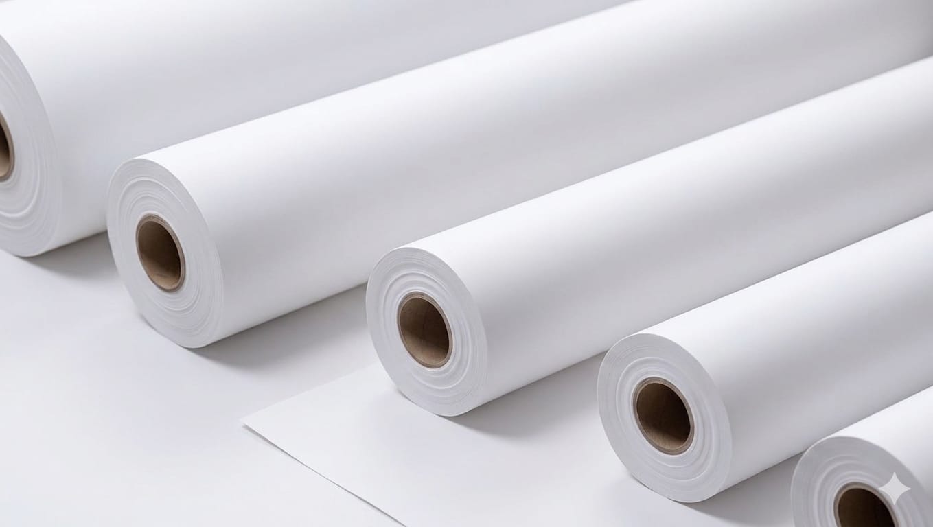 Premium white sublimation paper rolls at BlueZ Enterprise, Surat